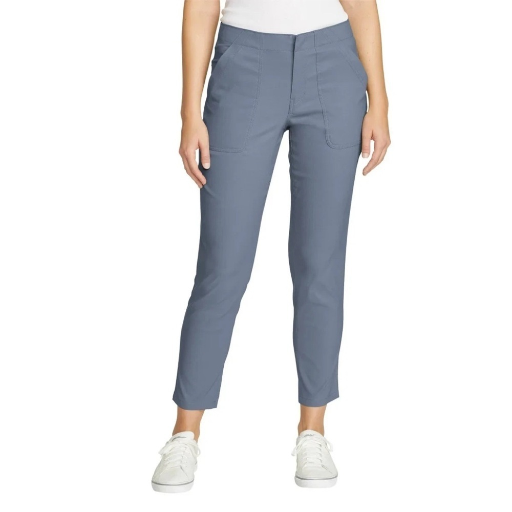 NWT Eddie Bauer Women's Horizon straight ankle blue Pants hiking outdoor fishing